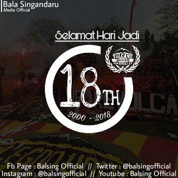 Slmt Hari Jadi Yg Ke 18th. Smkin kmpak &amp; tmbh loyal utk mndkng tim kbnggaan Kota Baja. Jabat erat dari kami utk kluarga bsar Volcano Cilegon