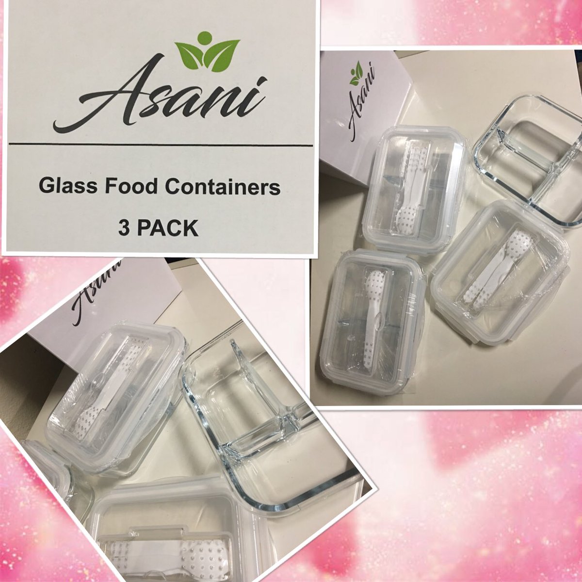 debbsmith9's tweet photo. Glass food containers airtight lids with built in utensil slots, reusable plastic forks, spoons and knives microwave safe 3 compartments in each one. Great for any meal. The lids seal very tight and are plastic so you have to remove them before microwaving https://t.co/QGtpTOLXJJ https://t.co/tEeV8MicRY