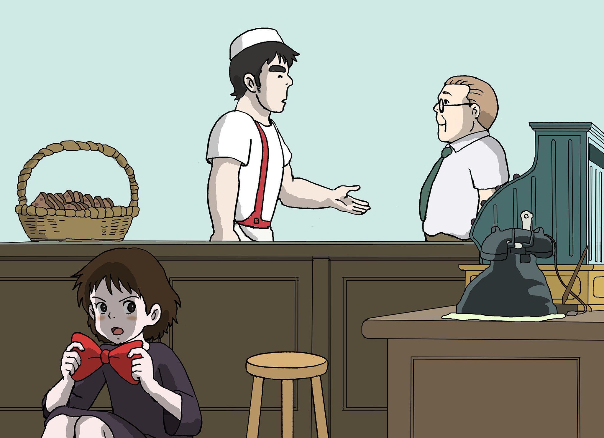 しでぼー 話すのが苦手な主人の代わりに声のみの接客をする魔女のキキ 魔女の宅急便