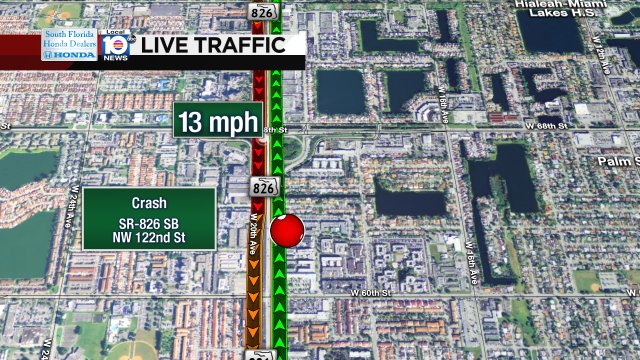 Crash on SR-826 SB at NW 122nd St #traffic https://t.co/hiZSpTQmUY