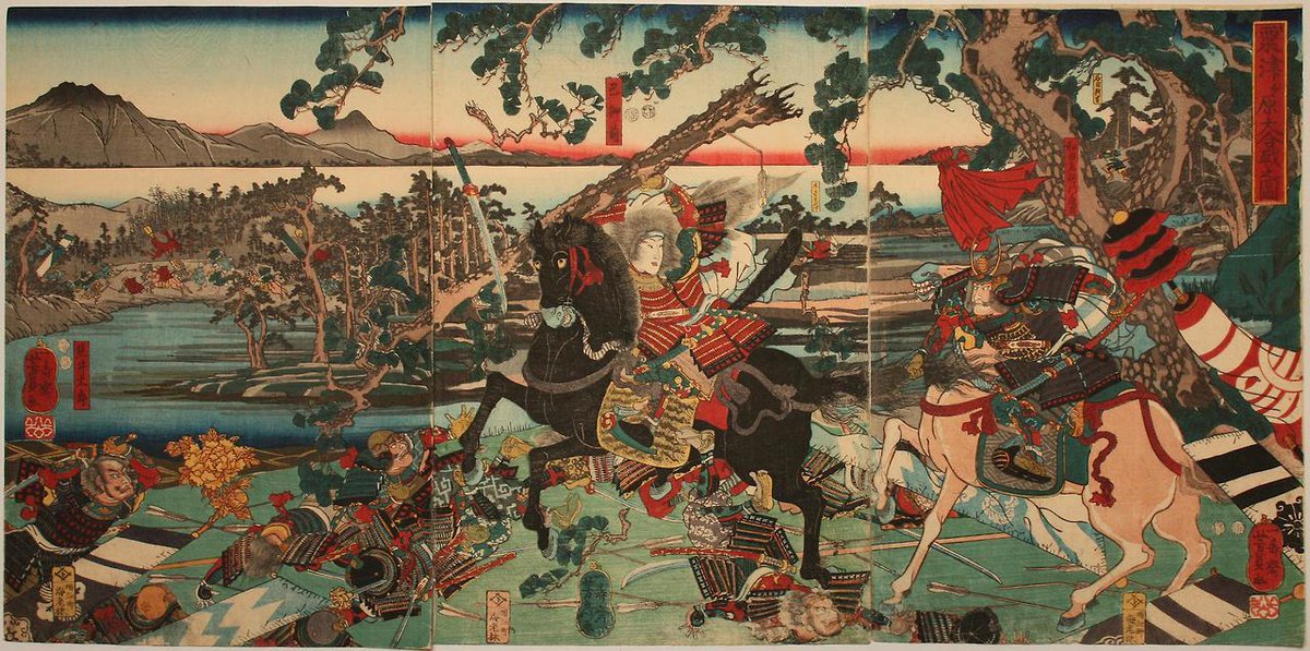 Threadfilament's tweet photo. #UtagawaYoshikazu - #TomoeGozen in the #Battle of #Awazu via...: Utagawa Yoshikazu - Tomoe Gozen in the Battle of Awazu via reddit Tomoe Gozen was a (possibly legendary?) female samurai who lived during the late 12th century. Here she is taking part in… https://t.co/RzIqEBULCZ https://t.co/EaC2JnUFbB
