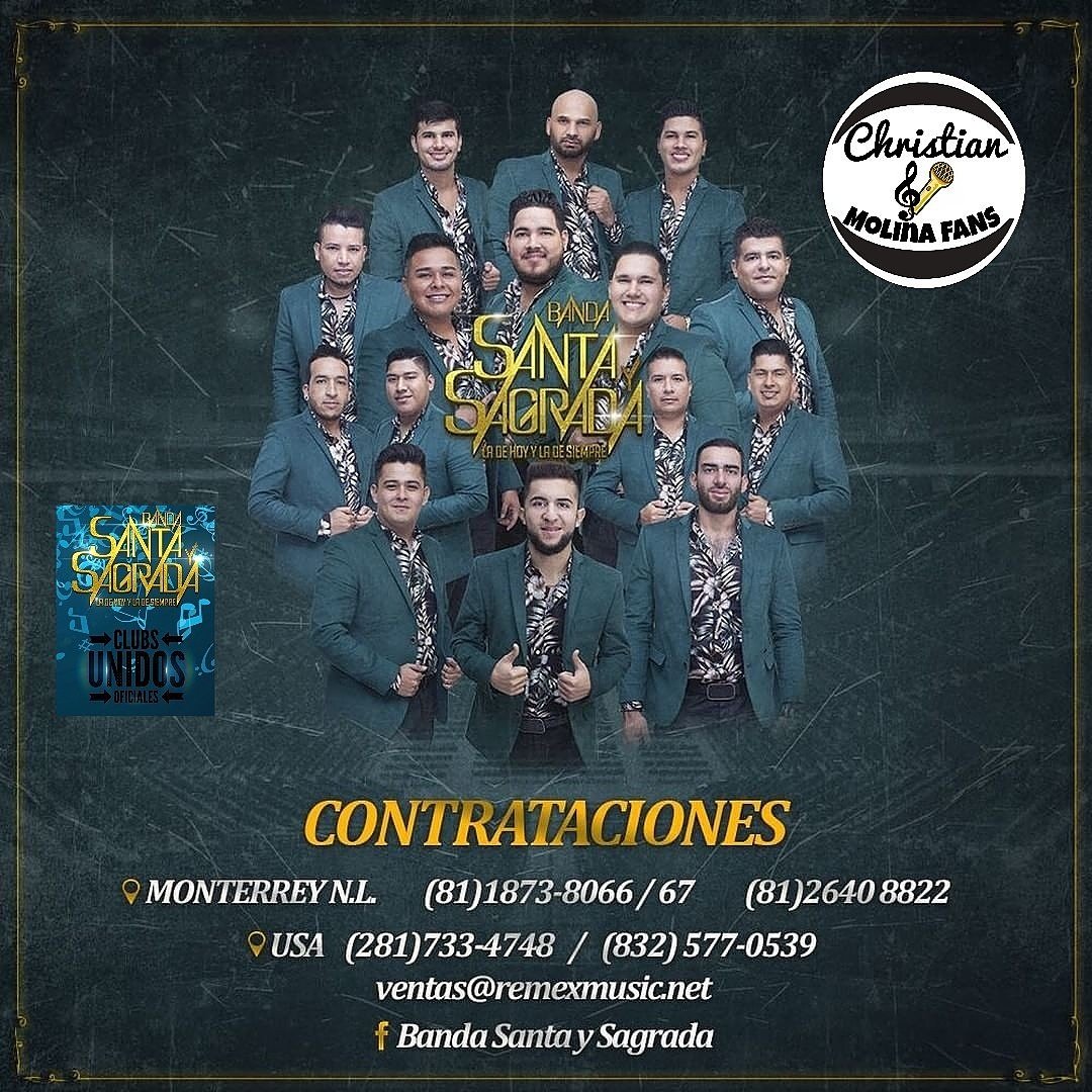 BrendaGnz1's tweet photo. ;¿Quieres disfrutar de la música de @bsantaysagrada en tu evento? te dejamos todos los datos para contrataciones.
@solmolinafans 👑 https://t.co/z0JNiVDo6H