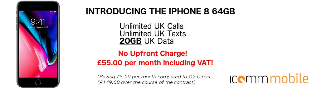 iCommMobile's tweet image. Introducing our first deal of 2018!
Wait... We're cheaper than going to O2 direct? Even more of a reason to upgrade with iComm Mobile!
To find out more, please email daniel@icommmobile.co.uk