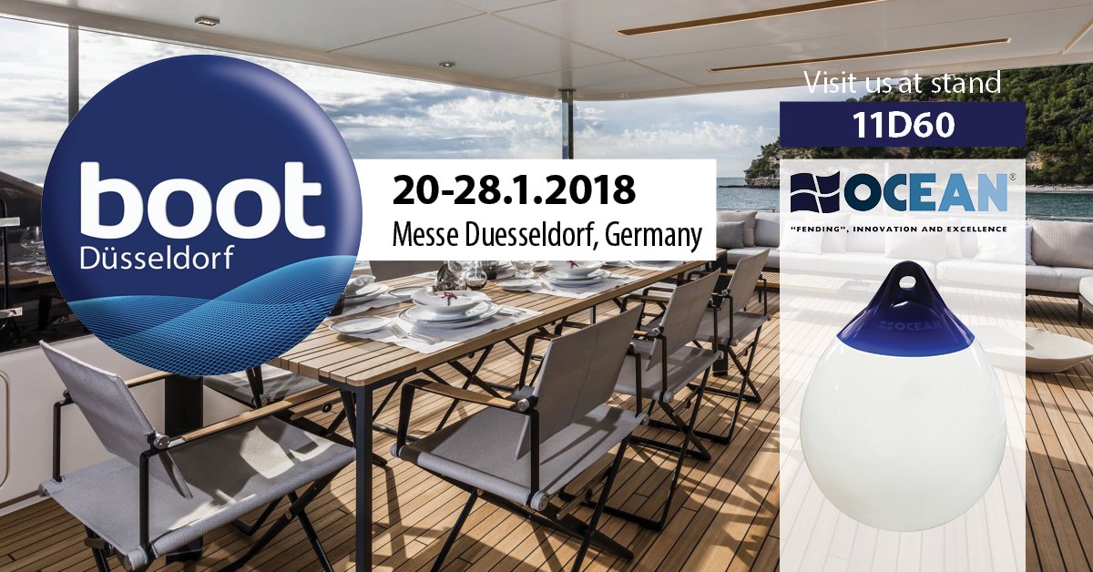 oceanfenders's tweet photo. ✅🇩🇪We feel excited for exhibiting at the world's largest boat show . @nonstopboot | Jan. 20 - Jan. 28 , 2017

✅Stop by and connect with us at Stand #11D60. Looking forward to seeing you in Dusseldorf.

Find more: https://t.co/QYJywZVNxB

#Boot  #Dusseldorf #Ocean #Fenders https://t.co/Mjf4z509BK