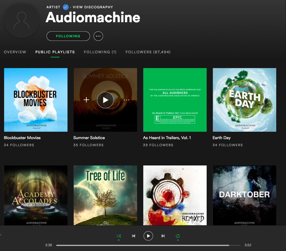 Audiomachine on Twitter "Follow us on Spotify and listen to our most