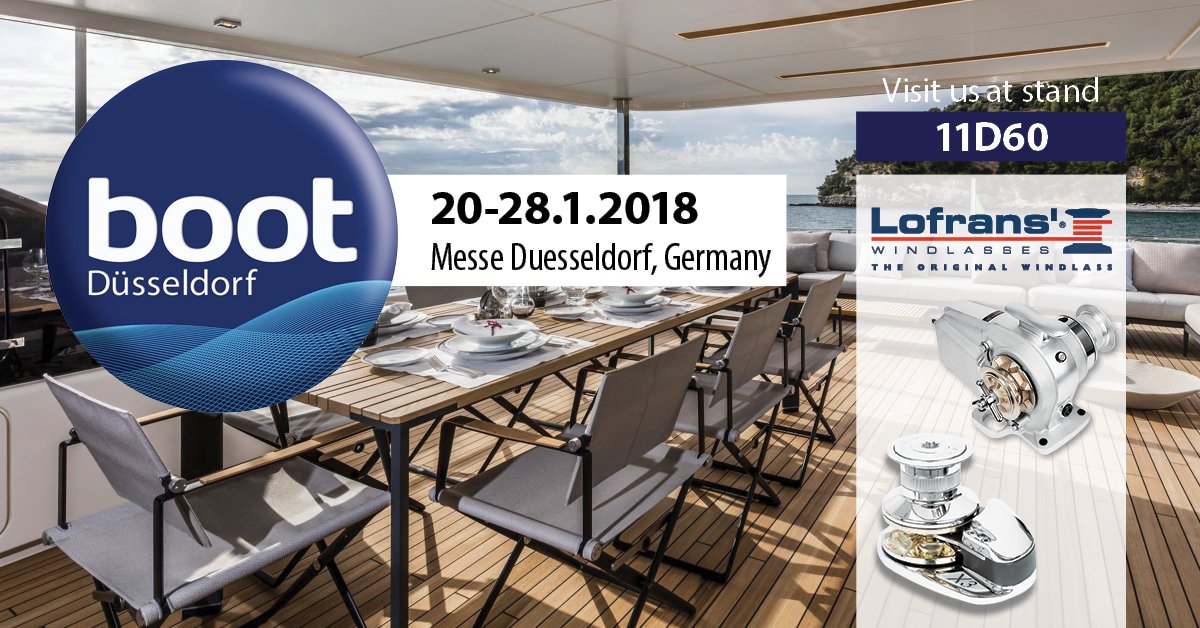 lofranswindlass's tweet photo. ✅We feel excited for exhibiting at the world's largest boat show . @nonstopboot | Jan. 20 - Jan. 28 , 2017

✅Stop by and connect with us at Stand #11D60. Looking forward to seeing you in Dusseldorf.

Find more: https://t.co/zeLXj3JmNG

#Boot  #Dusseldorf #Lofrans #Windlasses https://t.co/HhBcjbdPGH