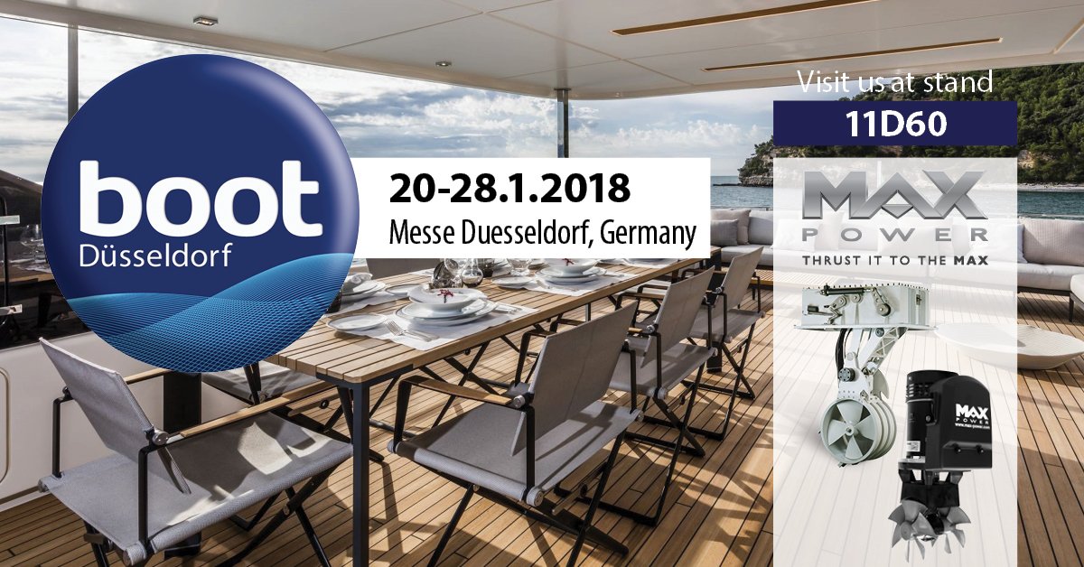 Max Power Thrusters (@maxpowercom) on Twitter photo ✅🇩🇪We feel excited for exhibiting at the world's largest boat show . <a href="/nonstopboot/">boot Düsseldorf</a> | Jan. 20 - Jan. 28 , 2017
✅Stop by and connect with us at Stand #11D60. Looking forward to seeing you in Dusseldorf.
Find more: bit.ly/2m0biWP
#Boot #Dusseldorf #Maxpower #Thruster ✅🇩🇪We feel excited for exhibiting at the world's largest boat show . <a href="/nonstopboot/">boot Düsseldorf</a> | Jan. 20 - Jan. 28 , 2017
✅Stop by and connect with us at Stand #11D60. Looking forward to seeing you in Dusseldorf.
Find more: bit.ly/2m0biWP
#Boot #Dusseldorf #Maxpower #Thruster