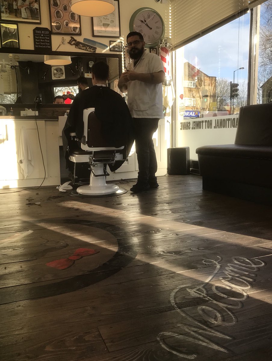 <a href="/KRstraditional/">KRBarberStation</a> Musa in his new look shop. #bestbarber #Brockley