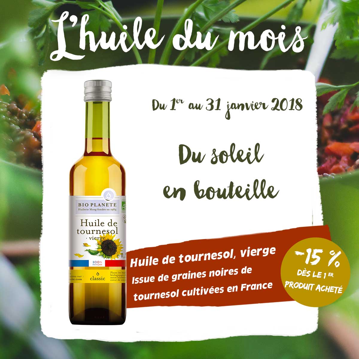 Biocoop's tweet photo. Vu le temps magnifique on a pris du 🌞, on l'a mis dans une bouteille et puis on a aussi fait une réduc pour illuminer vos salades  d'hiver ! -15% tout le mois de janvier dans les magasins participants  (voir la liste dans l'article) ! https://t.co/SDiCQ1s7mh https://t.co/vNgI4zpzmP