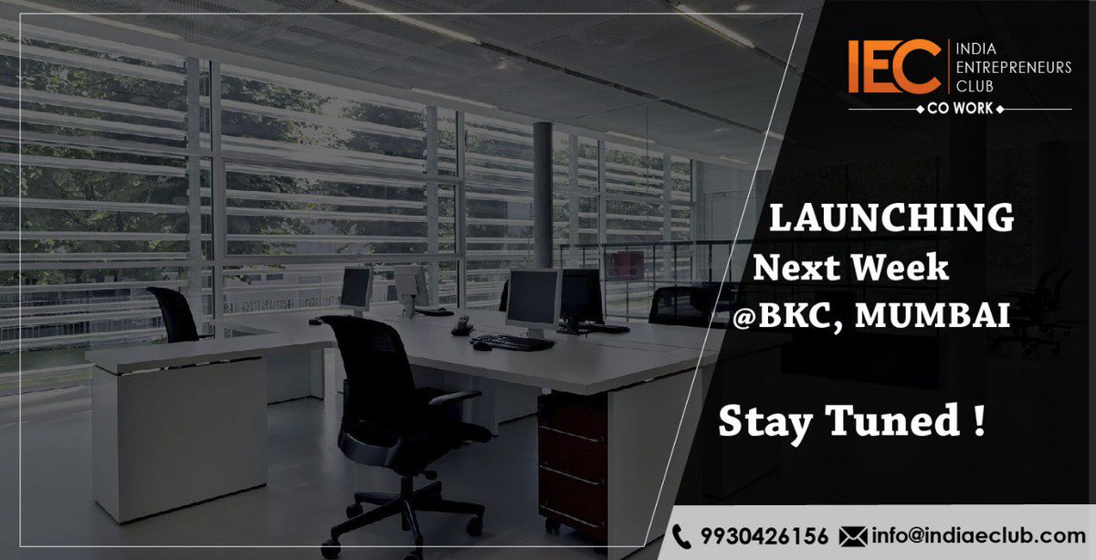 indiaeclub1's tweet photo. #IndiaEClub announces its next initiative - IEC-Cowork!! We are opening Soon in BKC,Mumbai. 
For More Details Call - 09930426156 https://t.co/pAirTWJGnQ