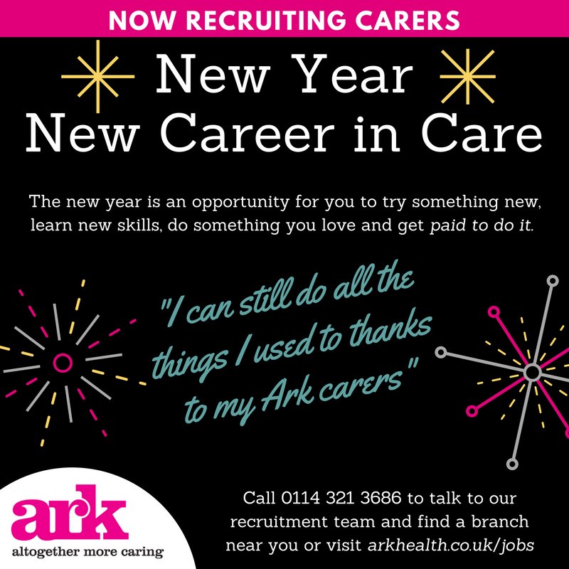 Happy New Year!
Happy New Career in Care!

Call our recruitment team on 0114 321 3686 or email recruitment@arkhealth.co.uk to find your local branch. 

Make a difference in 2018!