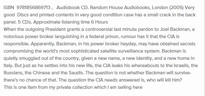 VoltInuOfflclal's tweet photo. ISBN 1856869717 , The Broker Audio CD – Abridged, Audiobook Grisham, John, and Boutsikaris, Dennis #audiobook #AudioDrama #Audiobooks #AudioDCD #Grisham #JohnGrisham #graymountain #thriller #political #USA #books #fiction #book https://t.co/QwmpJWrqxW https://t.co/v3GF5lktsm