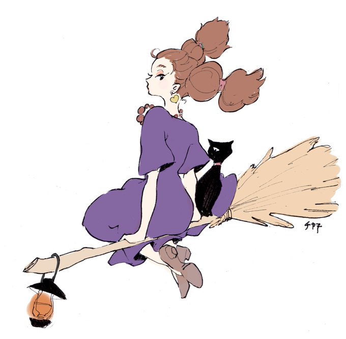 今日魔女の宅急便あるみたいだから前に描いた絵を載せますがちょい役しか描いてなかった 