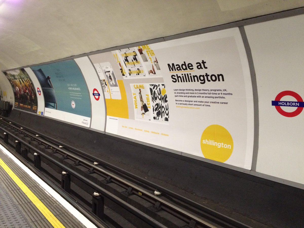 My work made it to the underground! Yoke featuring in the 2018 <a href="/Shillington_/">Shillington</a> ad campaign! #madeatshillington
