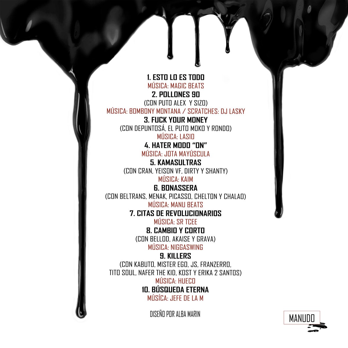 ManudoCapo's tweet photo. LO PROMETIDO ES DEUDA! AQUÍ ESTÁ EL TRACKLIST DEL DISCO!
@PutoAlexX @_Sizo_  @DjLaskyOficial @DSaenzz @RondoMc @ElPutoMoko @Crraan @yeisonieds @DirtyShanty @Chalaodecyp @BYGDVDDY @MenakMenaya77 @SOUNDKILLAHS @bombing_rapBRM @JeSuns @Misteregoelemen @FranciscoCerro4 @DAliende https://t.co/BIWcSeSXv9