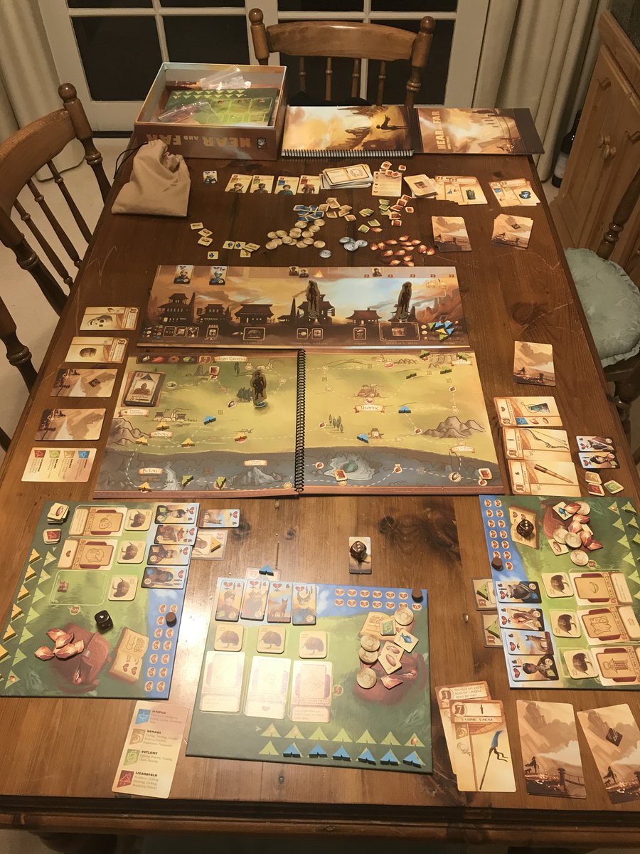 Part way through our first game of my Christmas present. It’s pretty good! #NearAndFar