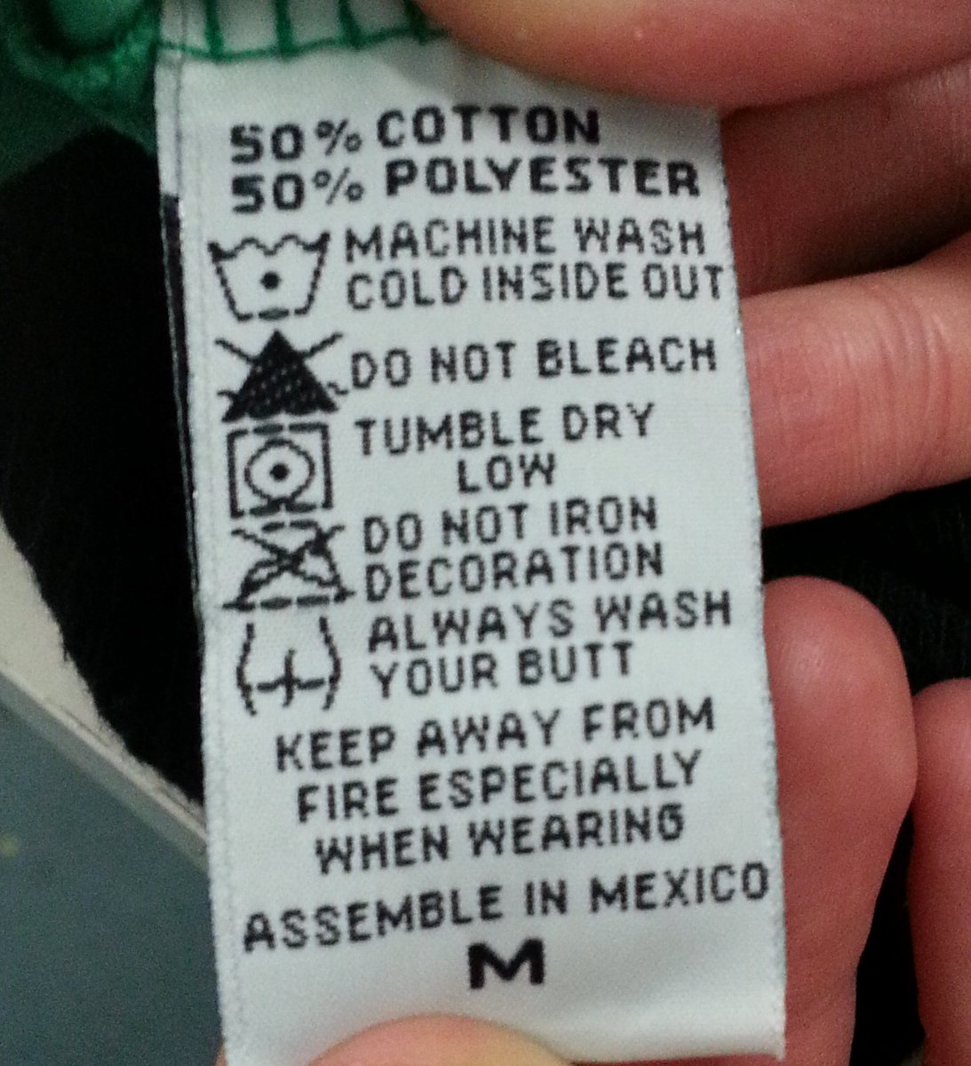 We found this in a customer's hoodie - good advice! #alwaysreadthecleaninglabel #laundry