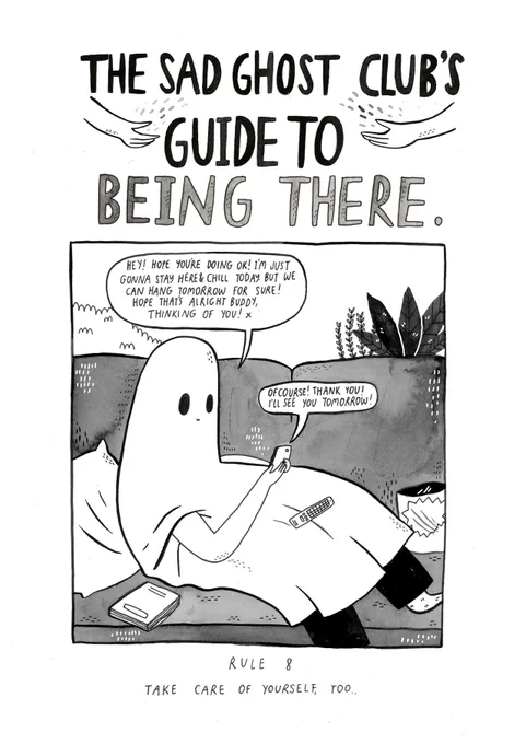 Being there for a ghostie pal can feel a little overwhelming at times, remember it's ok to take a step back, and look after yourself too <3

You can pick up these comics in zine form from our store - https://t.co/mkbwOfdVAN 