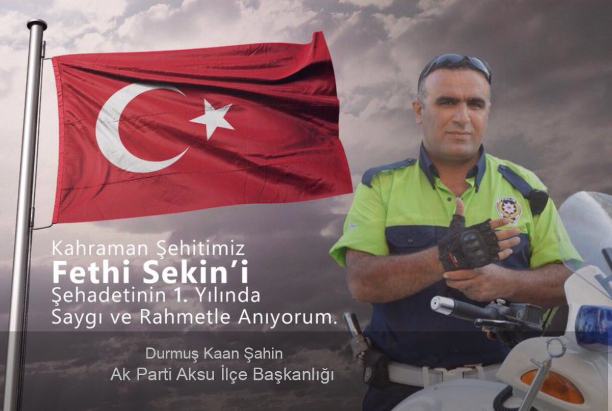 Kahraman Şehidimiz #FethiSekin 'i, vatan ve millet uğruna şehadete yürüyüşünün yıl dönümünde rahmet ve minnetle anıyoruz . 

Mekanı cennet, ruhu şad olsun.