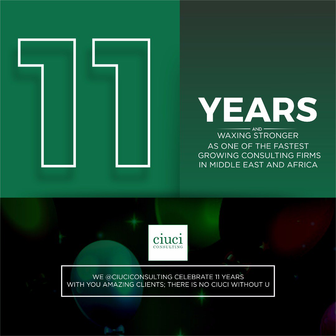 CiuciConsulting's tweet photo. Happy 11th Anniversary!
11 years of solid partnerships
11 years of making dreams come true
11 years of warm ups to greater things to come
We @ciuciconsulting celebrate 11 years with you amazing clients; there is no CIUCI without U.
#11yearsAndWaxingStronger #CIUCI #Appreciation https://t.co/tC8aQWfpEg