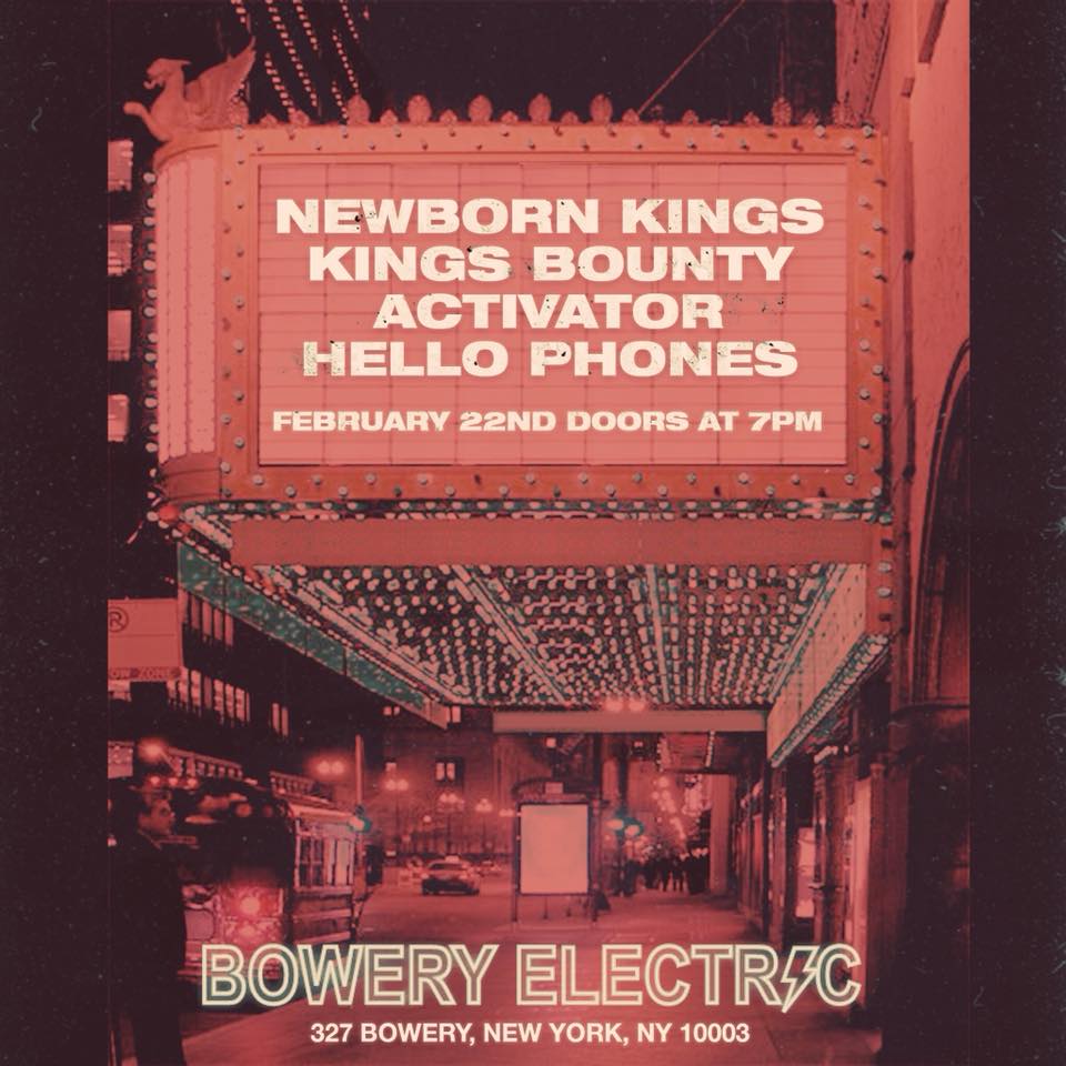 KingsBountyBand's tweet photo. We’re Rockin LIVE in NYC February 22nd at @theboweryelectric along with Newborn Kings, Activator & Hello Phones!! #kingsbountyband #newbornkings #activator #hellophones #rockmusic #alternativerock #livemusic #theboweryelectric #nycmusic https://t.co/AgpV3v23PX