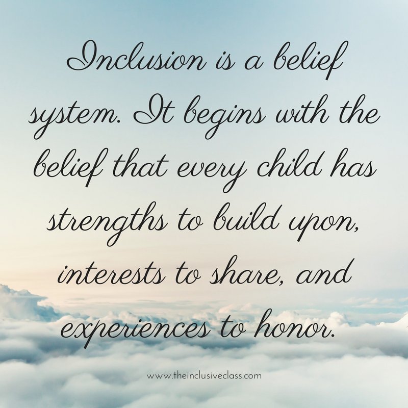Inclusion is a belief system. It is not a program, a strategy, or a classroom. #includeall #bettertogether #ntchat #edchat #spedchat