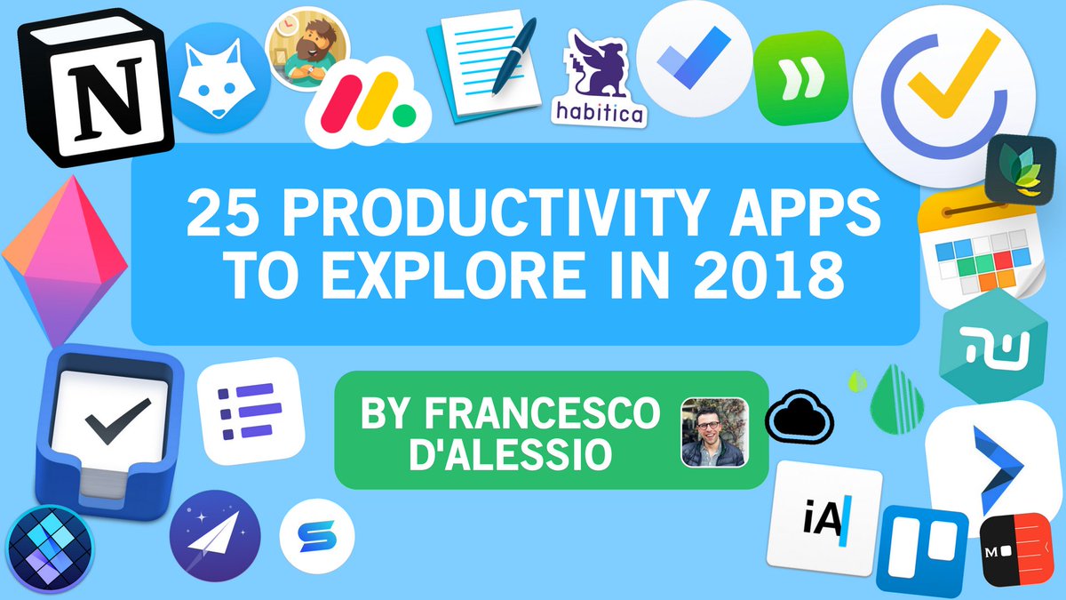 So glad to have released my yearly list of 25 Productivity Apps today ☑️ 
This is my 3rd year in a row, love putting this one together! 😁 

📝 Read the 2018 edition: bit.ly/2AxSP8x