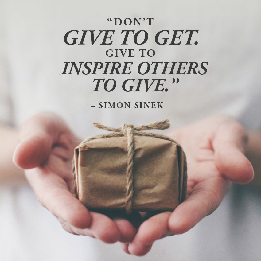 When giving, lead the way.
