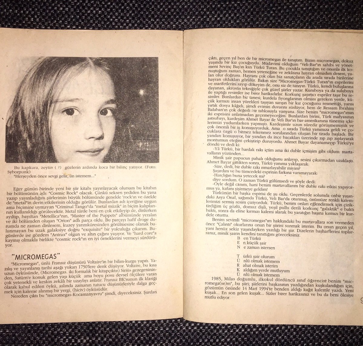 #çalıntı Kasım 1995 sayı 23. Olduğum kişinin mimarlarından, yaş gözetmeksizin can dostum olan rahmetli #zühtübayar 'ın kaleminden🌺