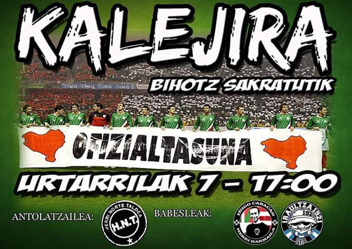 HamaikaTb's tweet photo. Igandean, San Mameseko derbiaren aurretik, Euskal Selekzioen ofizialtasuna eta nazioarteko aitortzaren aldeko ekimena egingo dute Athletic eta Deportivo Alaveseko zaletuek #11Kirolak https://t.co/dM6FRQxnMs