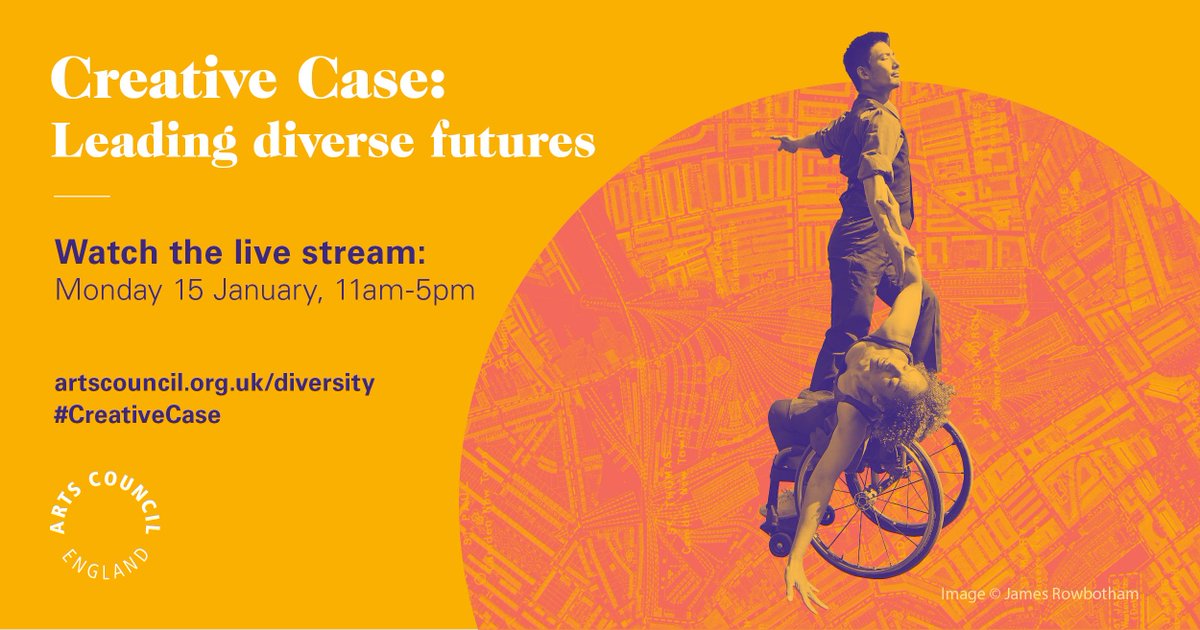 Speakers will discuss &amp; debate diversity in the arts at our #CreativeCase event on Mon 15 Jan. Watch the live stream 11am-5pm: buff.ly/2E94zAt and join the convo via Twitter