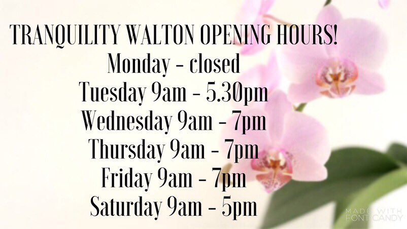 TranquilityBR's tweet photo. NEW YEAR, NEW YEAR SALON OPENING TIMES! Here’s an up to date list of our new opening hours for each branch! 💖 https://t.co/z5q7FFXRmo