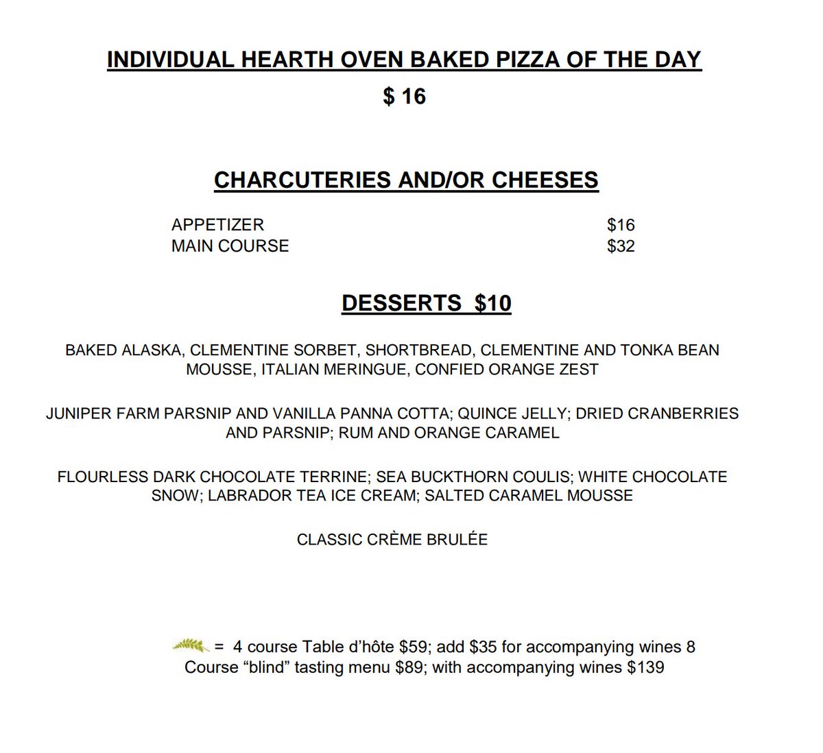 Menu mis à jour. Menu updates.