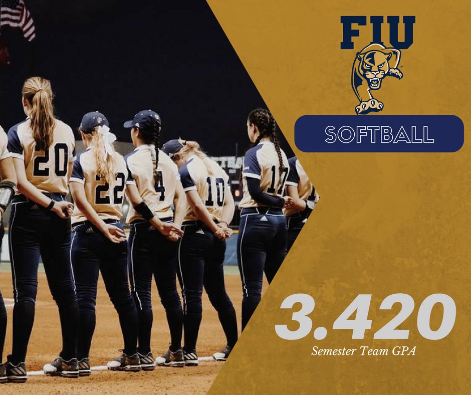 FIU_SAAC's tweet photo. Fresh off an @NCAA tourney run, @FIUSoftball crushed this fall term in the classroom! #PawsUp #FIU https://t.co/LiD9K4KwB8