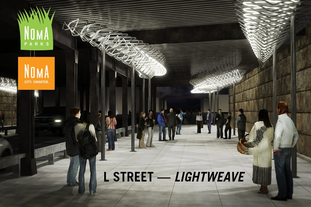 NoMaBID's tweet photo. BIG NEWS: Installation work on @NoMaParksDC L &amp; M St. NE underpass art parks starts 1/11. Find information on construction dates, phasing &amp; more here: https://t.co/hMZThT1CrR https://t.co/gb7dwR81Sb