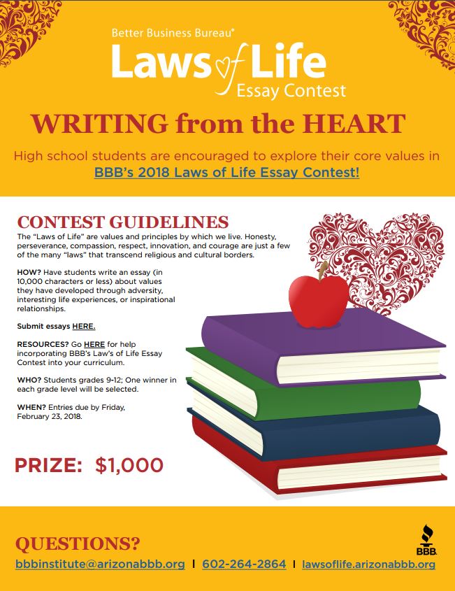 Laws of life essay contest scholarship