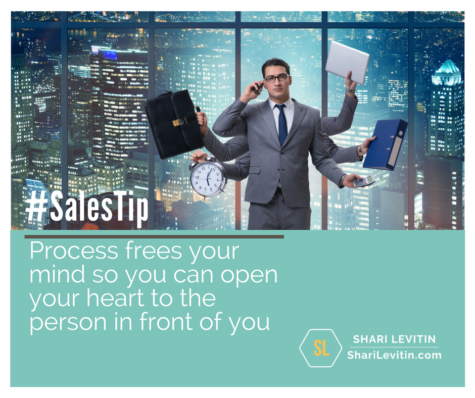 sharilevitin's tweet photo. Process frees your mind so you can open your heart to the person in front of you #HeartAndSell #closeAsale #SalesTips #Leadership https://t.co/AqxgsXTRvM