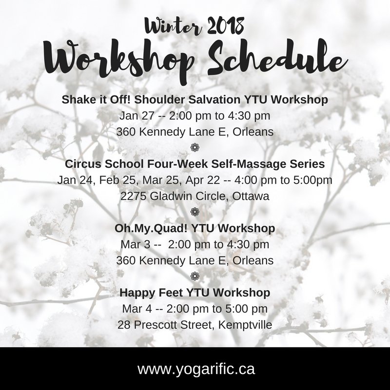 Yogarific's tweet photo. My winter workshop schedule is up and ready for registration!
.
https://t.co/TUDQn1vPD2
.
.
.
.
#OrleansYoga #OttawaYoga #YogaTuneUp#SelfCare #Yogarific https://t.co/2SG5CoJwsp