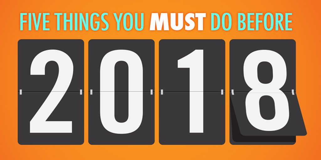 cubeitdotio's tweet image. FIVE THINGS YOU MUST DO BEFORE #2018
What are you going to do to up your game and make 2018 your best year ever?
buff.ly/2qpRv84