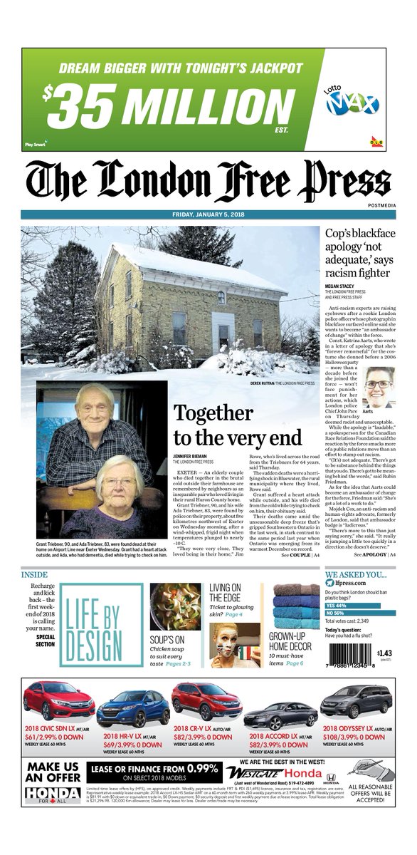Here's today's lfpress front page Ldnont London Free Press Scoopnest