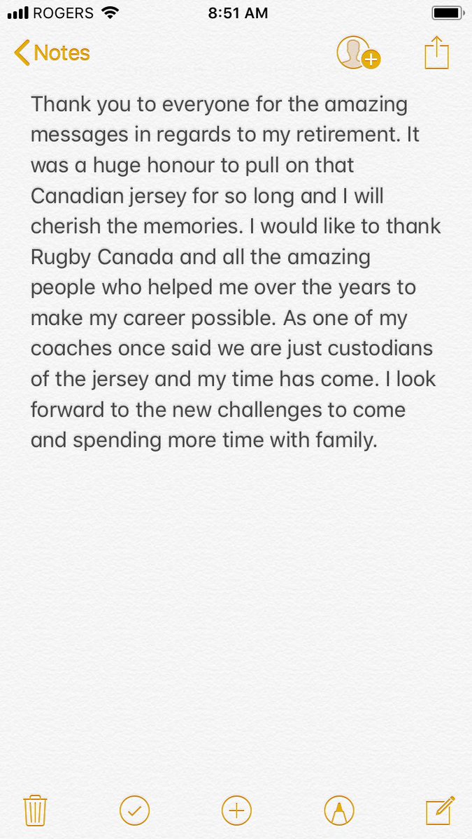 A huge honour and amazing ride Thank You <a href="/RugbyCanada/">Rugby Canada</a> for everything.