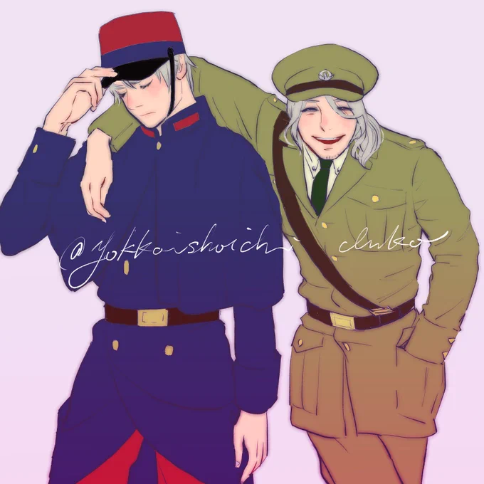#APHコンビ版深夜のお絵描き60分一本勝負 
@hetaknb
ドーヴァー  de【入れ替わり】

軍服交換するとやっぱり違和感…。 