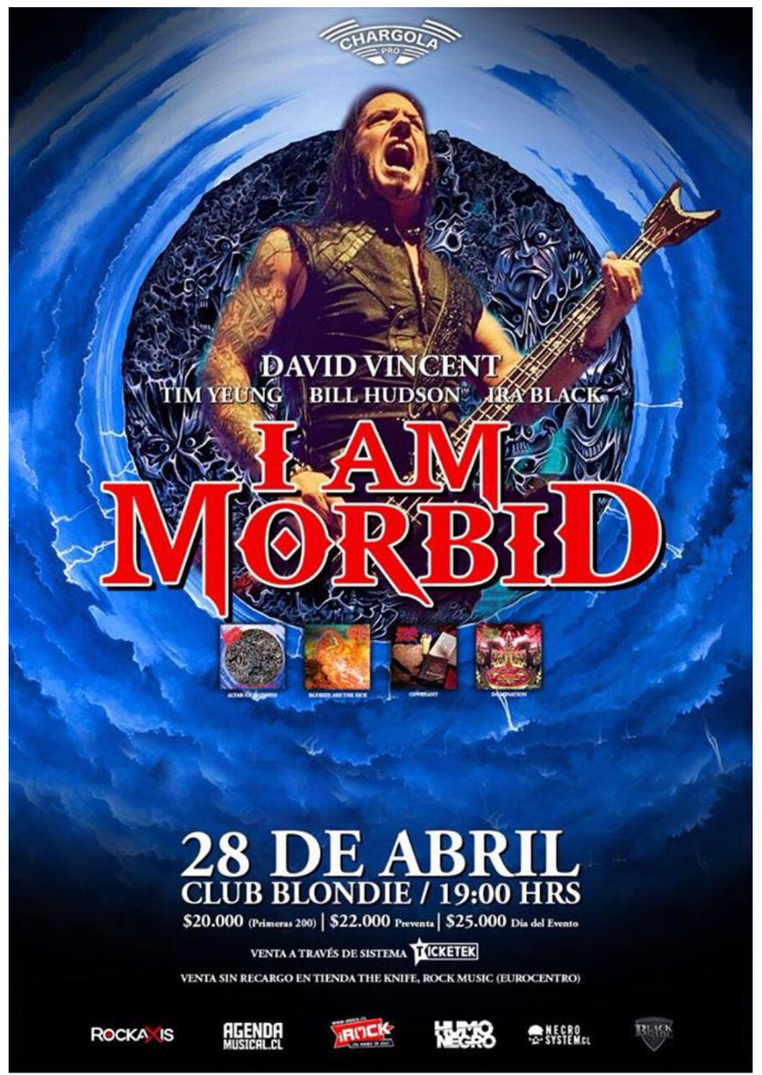 April 27th in #BuenosAires just added to <a href="/IAMMORBIDBand/">I AM MORBID</a> #SouthAmerican Tour! More dates TBA. <a href="/THE_DVincent/">David Vincent</a> <a href="/irablack/">IRA BLACK</a> <a href="/billhudsongtr/">Bill Hudson</a> #StayMorbid Tour presented by <a href="/ChargolaPro/">Chargola Pro.</a>