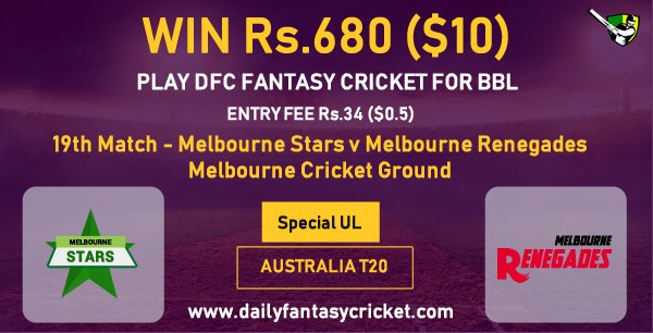 Cric_fantasy's tweet photo. #BBL #Match19 #MSvMR - Join in DFC Special UL Paid League for this match and WIN Cash Prizes!! https://t.co/dXb2du4KP6
#DFC #FantasyCricket #BBL #PlayNow #PlayMore #WINMore https://t.co/Z0KosB8Ero