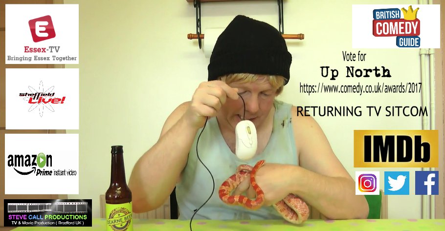 TVUpNorth's tweet photo. They say Yorkshire folk are daft,well Mick Smith is, that's the wrong mouse to feed Popcorn with.Please vote for #UpNorth @BritishComedy https://t.co/ym5BpDSTuZ as seen @sheffieldlive @essextv @AmazonVideoUK @Horrorconuk #HullHorrorFest @STECProductions #ReturningTVSitcom #Dearne https://t.co/H9rYWZ1Okl