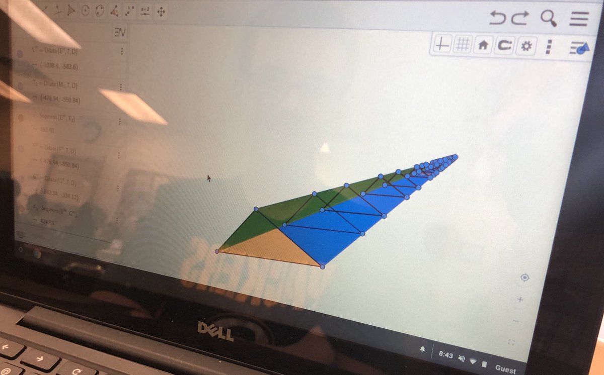 BoundsofoutMath's tweet image. Geometry class exploring artistic ways to put similarity / dilation to use.  “What is we wanted to build a tunnel” was my initial prompt after showing #geogebra basics.  #mtbos #iteachmath #iExplore #STEAM