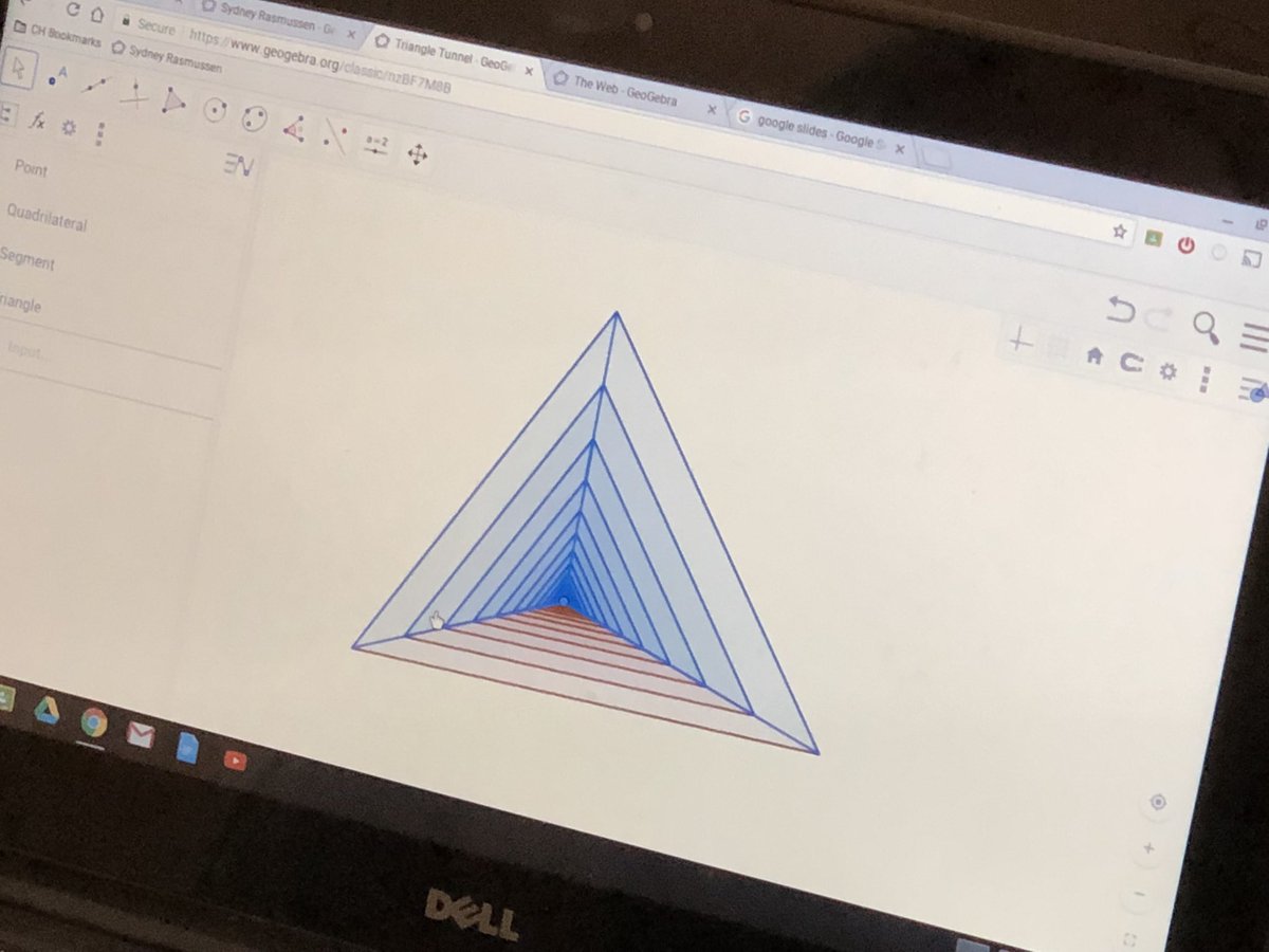 BoundsofoutMath's tweet image. Geometry class exploring artistic ways to put similarity / dilation to use.  “What is we wanted to build a tunnel” was my initial prompt after showing #geogebra basics.  #mtbos #iteachmath #iExplore #STEAM