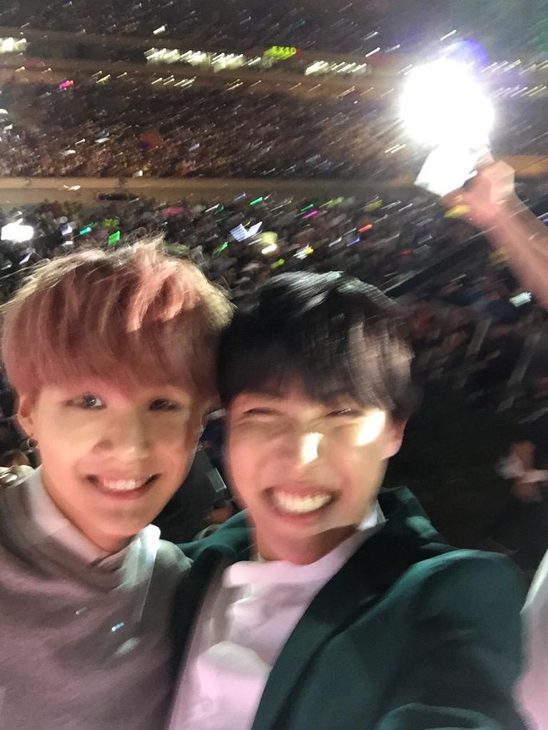 OH AND THIS PRECIOUS SELCA. From what Hoseok said, this was supposed to be a group photo with the rest of the members. But then, only the two of them were captured in the shot.. fate?  #SOPE  #솝  #yoonseok  #홉슈  #SUGA  #JHOPE