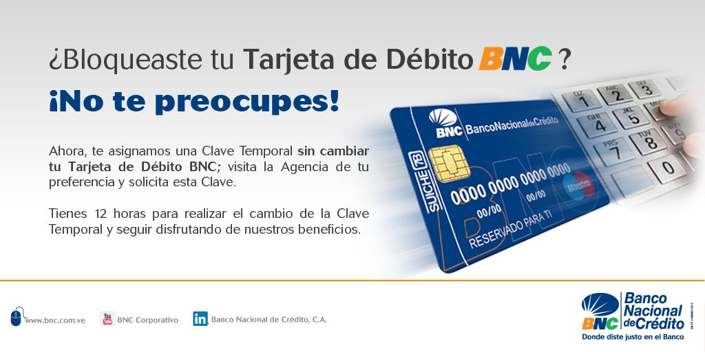 Banco Nacional de Crédito on Twitter "¿Bloqueaste tu Tarjeta de Débito
